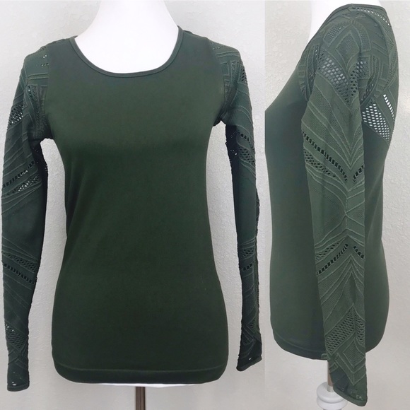 Fabletics green Isabella laser cut seamless top - Picture 6 of 8